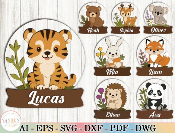 Download Woodland Animal Name Sign SVG Bundle - Premium Resources