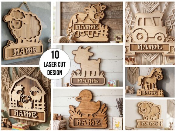Download 3D Farm Animal Name Sign Laser Cut - Premium Resources