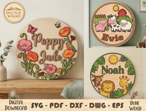 Download Kids Name Sign SVG Bundle - Kids name sign Collection