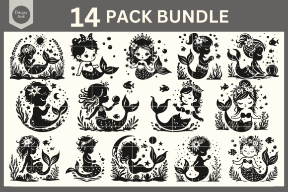 Download Baby Mermaid SVG File Clipart Silhouette - Mermaid svg Collection
