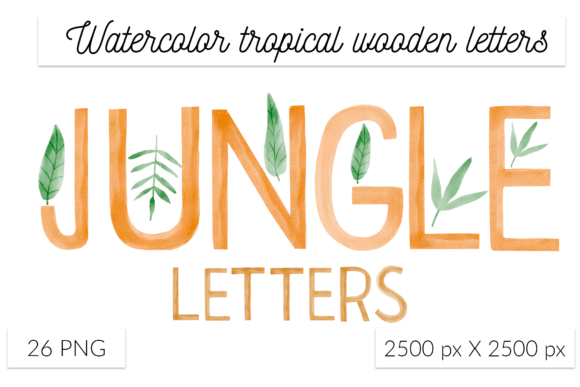 Download Tropical Letters. Wooden Name Creator - Premium Resources