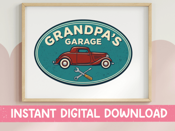 Download Grandpa's Garage Vintage Car Sign Design - Car sign Collection