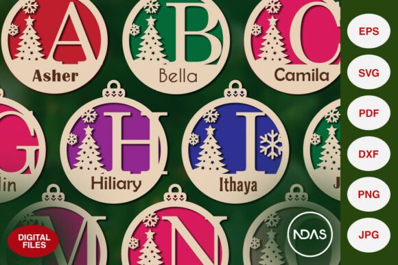 Download A to Z Alphabet Set Christmas Tree SVG - Premium Resources