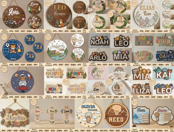 Download Kids Name Signs Mega Bundle SVG - Kids name sign Collection
