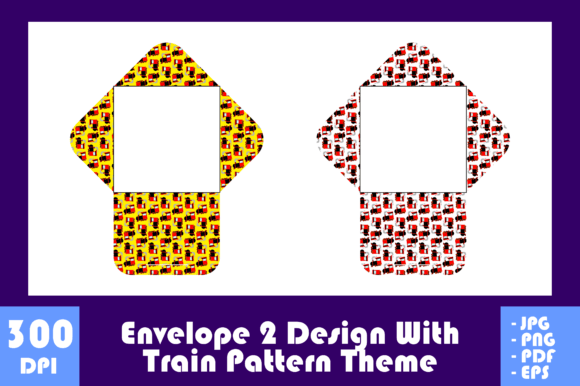 Download Envelope 2 Design with Train Theme - Train theme Collection