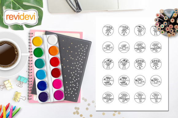 Download Coloring Page Cute Monkeys - Cute monkeys Collection