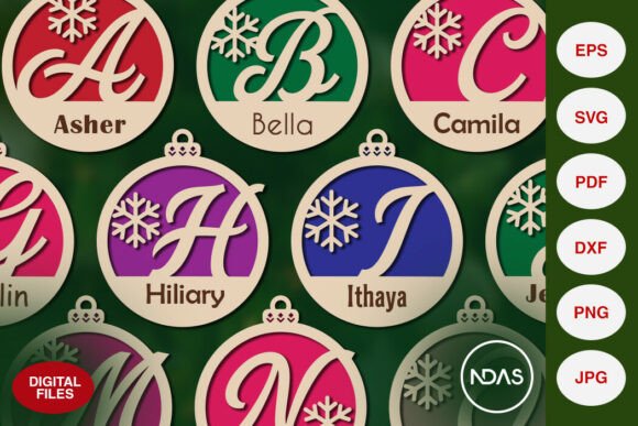 Download A to Z Alphabet Christmas Ornament SVG - Premium Bundle