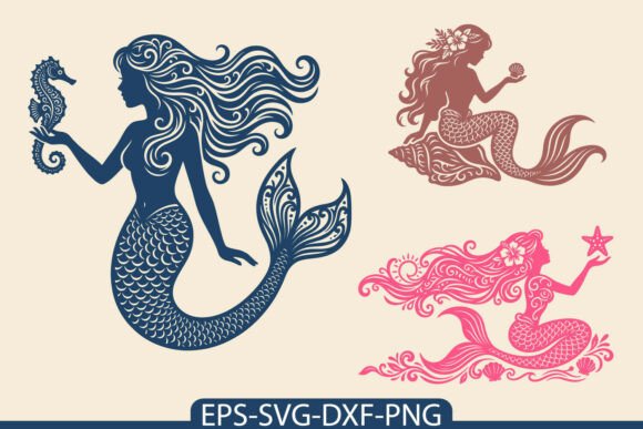 Download Mermaid SVG Bundle, Ocean Summer SVG - Mermaid svg Collection