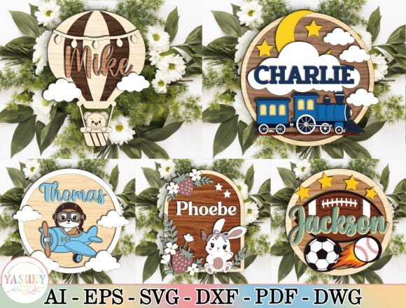 Download Personalized Kids Name Sign SVG Bundle - Kids name sign Collection